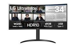 LG Monitor 34WR55QK-B Curved